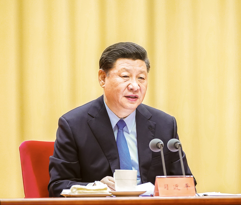 2019年5月31日，“不忘初心、牢記使命”主題教育工作會(huì)議在北京召開。中共中央總書記、國(guó)家主席、中央軍委主席習(xí)近平出席會(huì)議并發(fā)表重要講話。 新華社記者 鞠鵬/攝